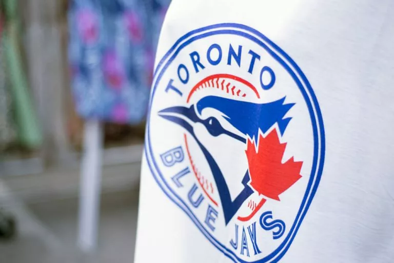 TORONTO,CANADA-July 22,2015: Detail of Blue Jays memorabilia. The Toronto Blue Jays are a professional baseball team located in Toronto, Canada. Members of the Eastern Division of MLB