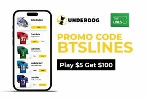 Play $5 Get $100 Bonus on Buccaneers @ Saints: Use Underdog Code BTSLINES