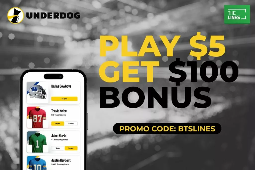 Play $5 Get $100 Bonus on Seahawks @ Commanders Use Underdog Code BTSLINES