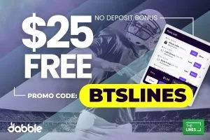 $25 Free No Deposit Bonus on Bears vs Packers NFL: Use Dabble Code BTSLINES