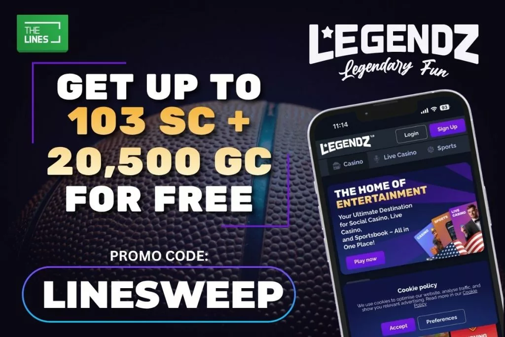 Get up to 103 SC + 20,500 GC for FREE on Spurs vs Knicks NBA Use Legendz Code LINESWEEP
