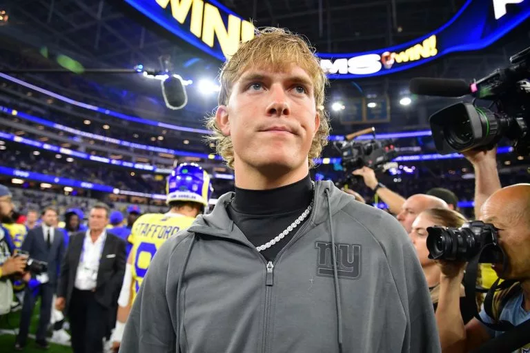 Jaxson Dart Avoids Season-Ending Knee Injury After Scary Exit Against Rams