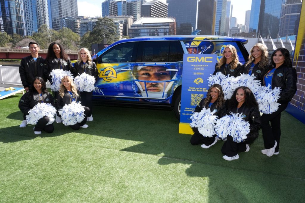 LA Rams cheerleaders in Melbourne 2026 - NFL prediction markets Super Bowl