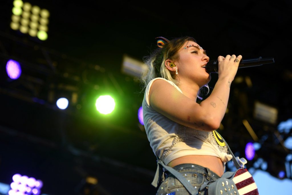 Miley Cyrus performs on the Capitol Stage for Pride Festival.