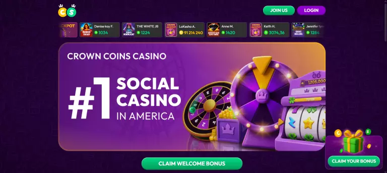 Crown Coins Casino Homepage