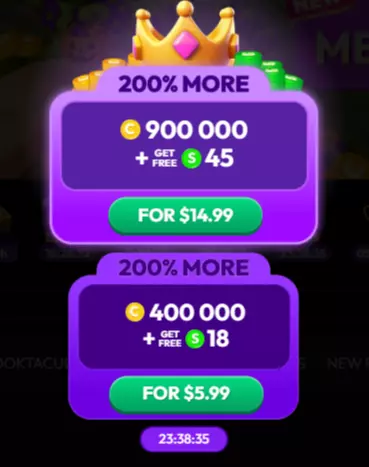 Time-limited offers often pop-up on the lobby