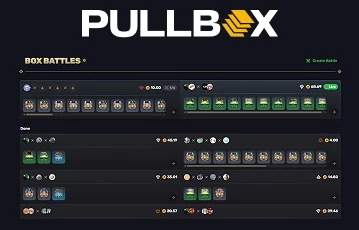 PullBox box battles game interface with multiple rounds