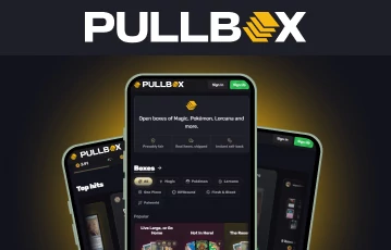 PullBox app interface displayed across multiple mobile devices