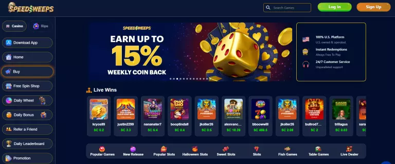 SpeedSweeps Casino Pros and Cons Homepage