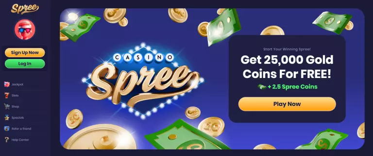 Spree Casino Pros and Cons Homepage