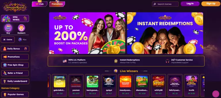SweepsRoyal Casino Pros and Cons Homepage