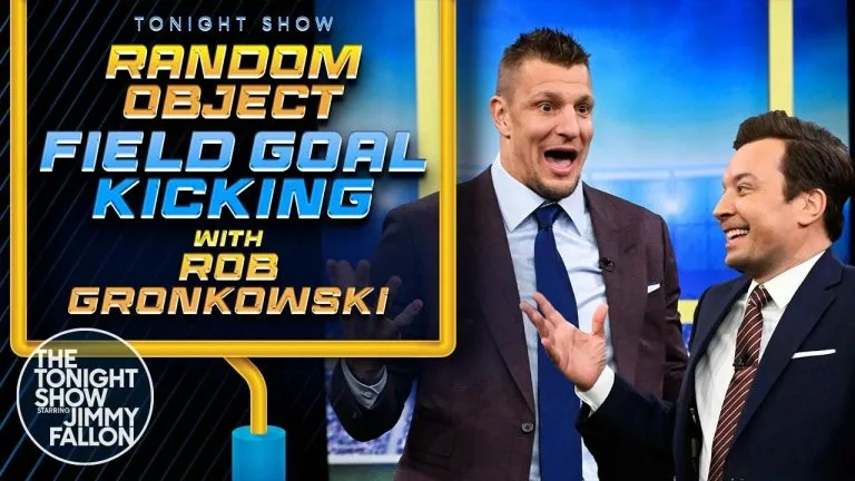 Video: Random Object Field Goal Kicking Contest with Rob Gronkowski | The Tonight Show